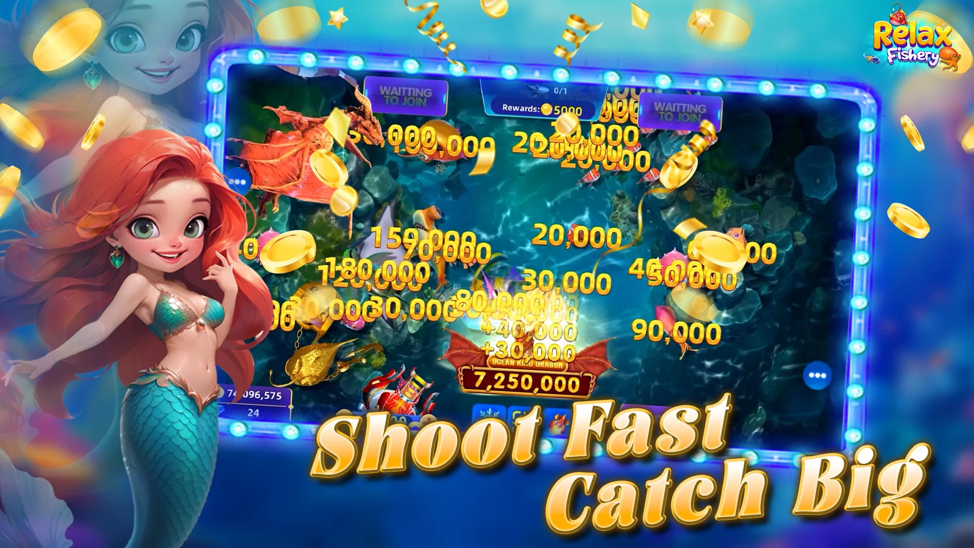 Relax Fishery catch rewards screen